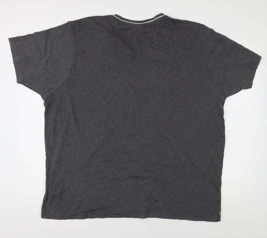 Slazenger Men's Grey V-Neck T-Shirt 3XL, Cotton Blend