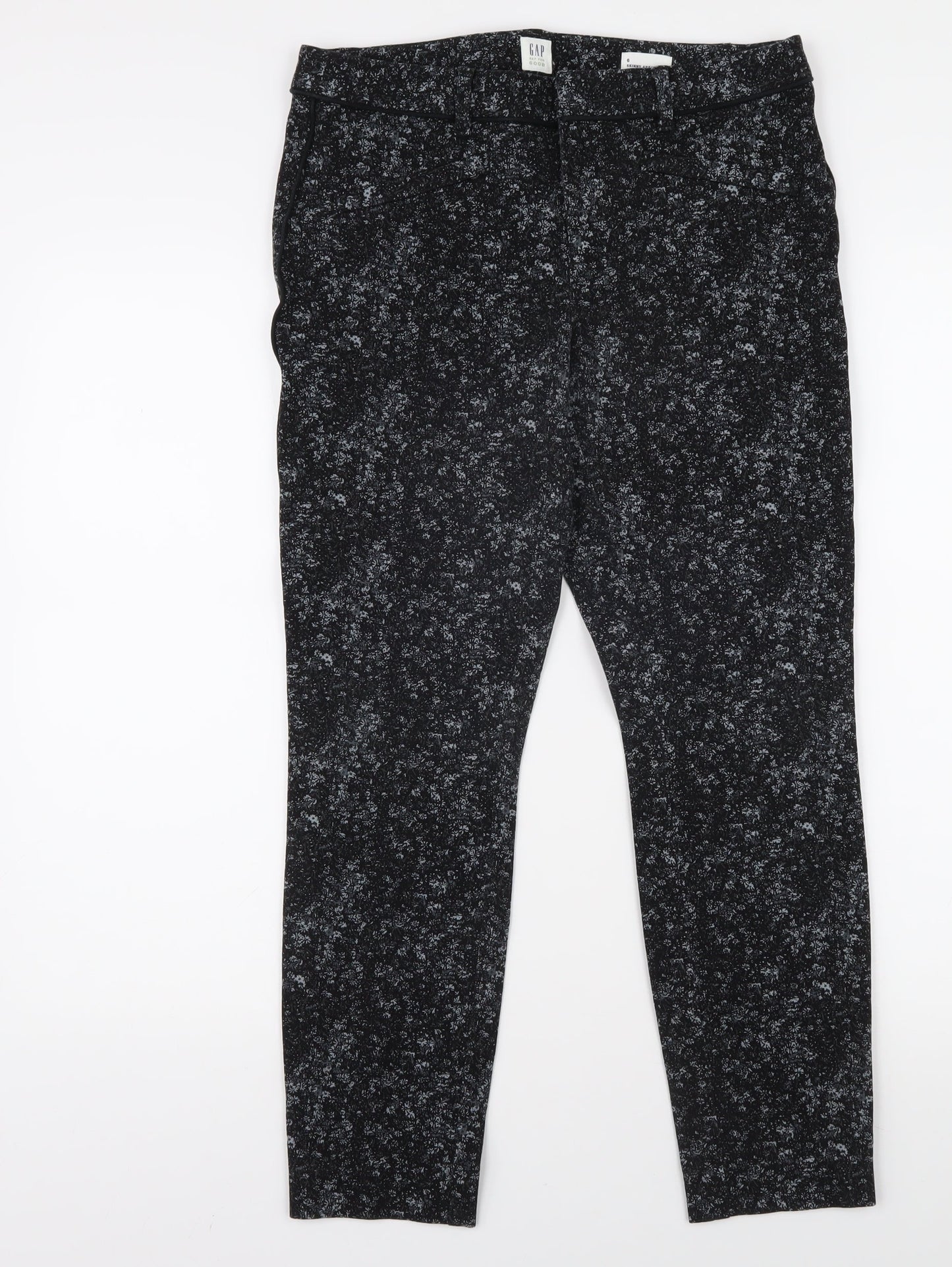 Womens UK Size 10 Gap Slim Fit Ankle Black Trousers