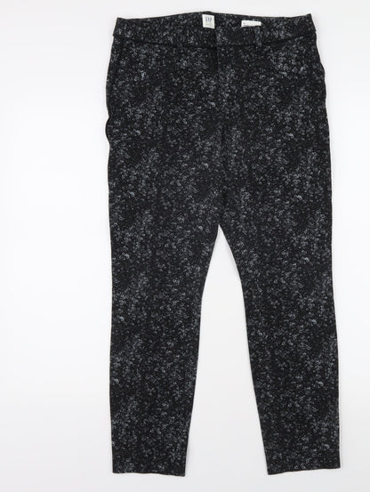 Womens UK Size 10 Gap Slim Fit Ankle Black Trousers