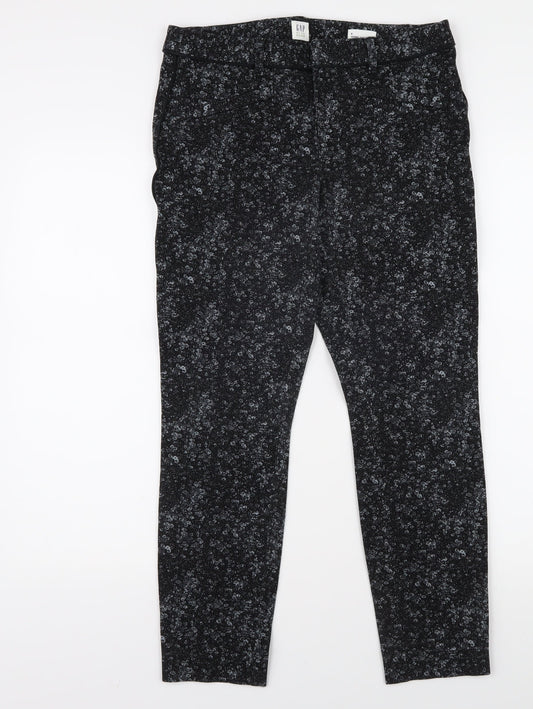 Womens UK Size 10 Gap Slim Fit Ankle Black Trousers