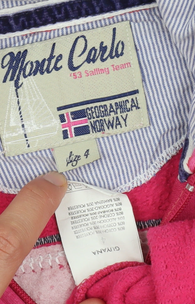 Monte Carlo Women's Pink Full Zip Hoodie XS