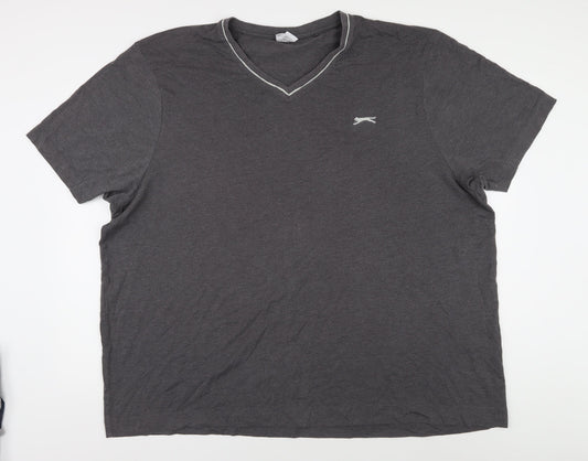 Slazenger Men's Grey 4XL V-Neck T-Shirt, Short Sleeve