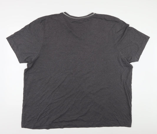 Slazenger Men's Grey 4XL V-Neck T-Shirt, Short Sleeve