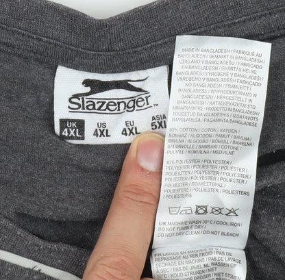 Slazenger Men's Grey 4XL V-Neck T-Shirt, Short Sleeve