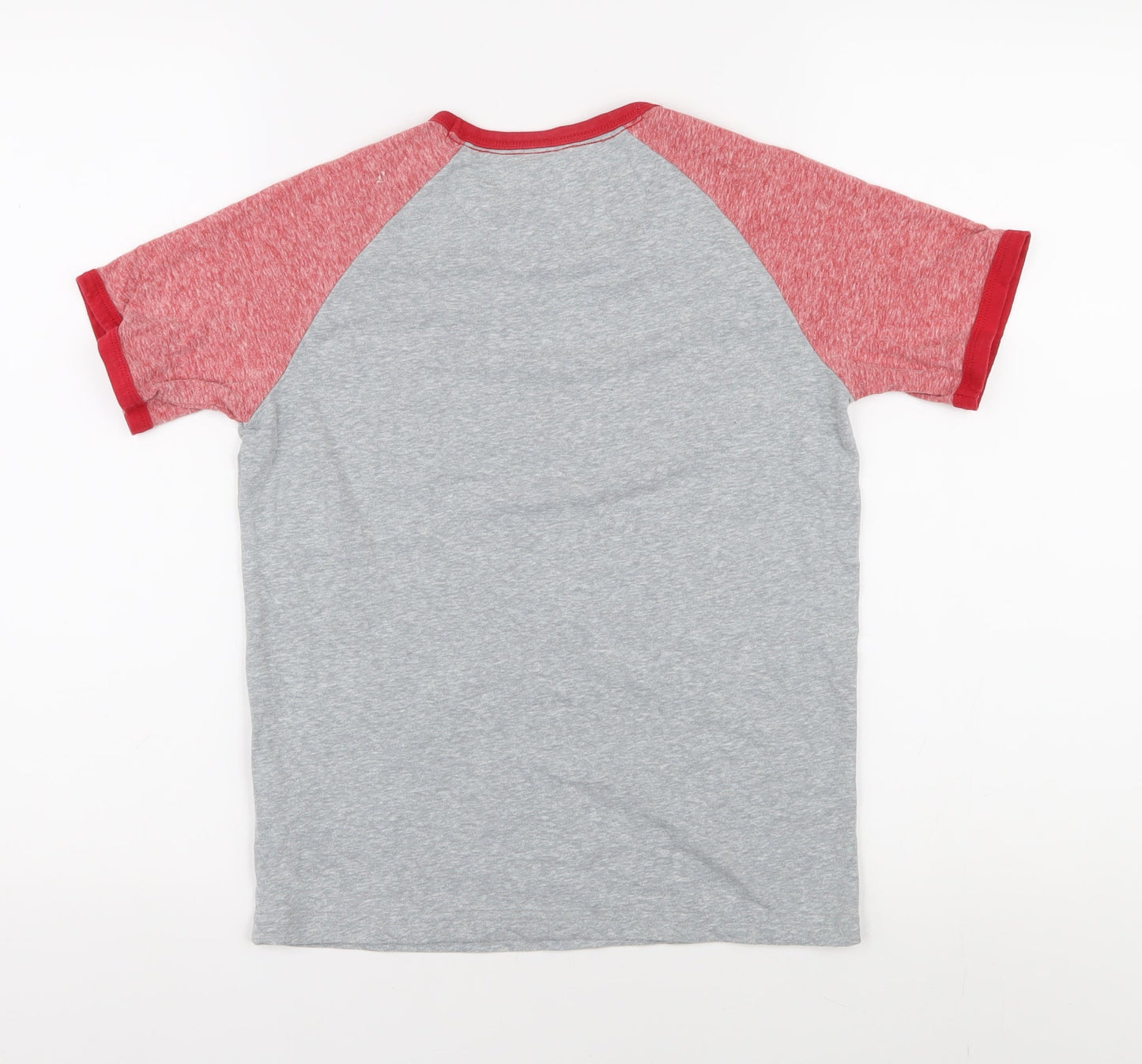 Farah Boys Grey Red Ringer T-Shirt - Size L