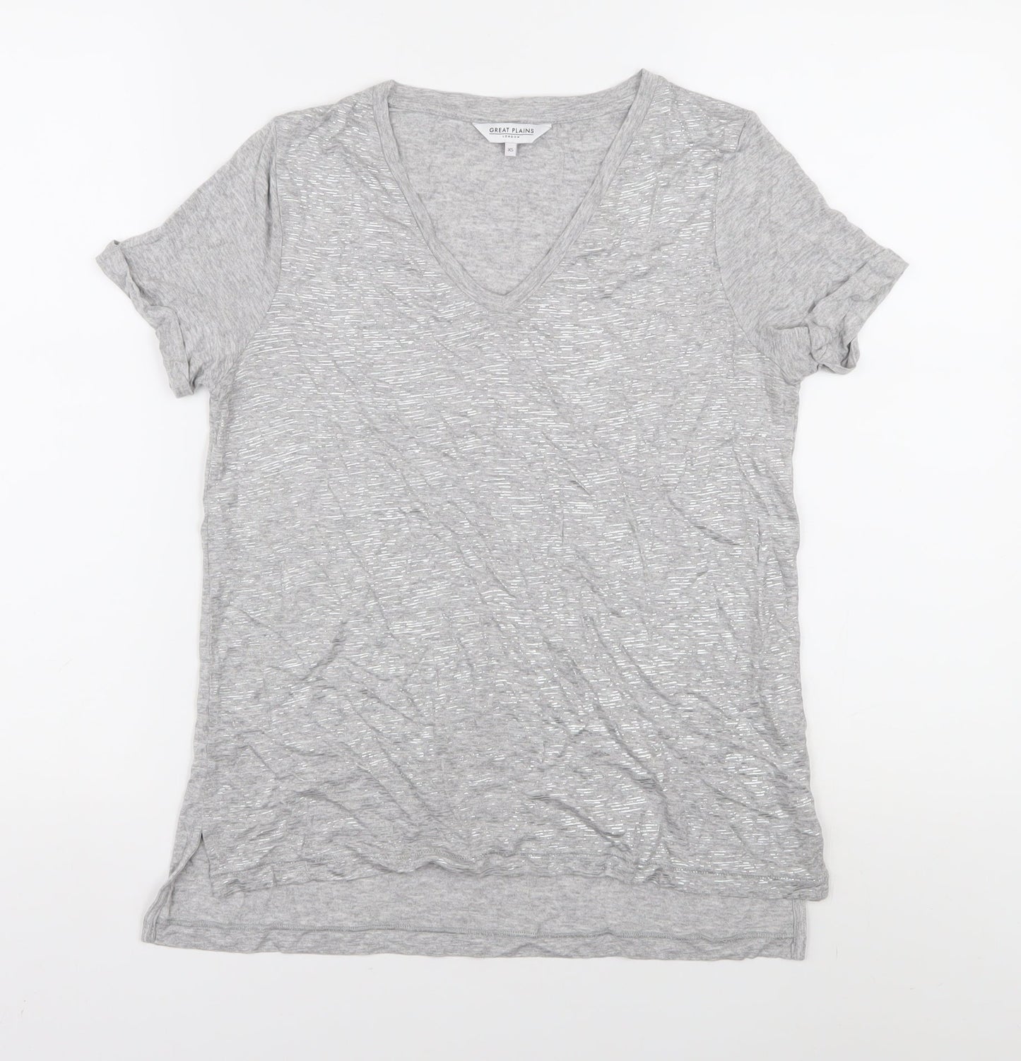 Womens UK Size XS Great Plains Grey Basic T-Shirt