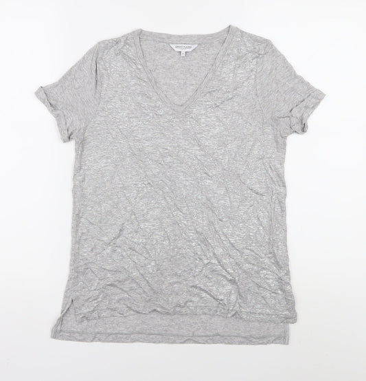 Womens UK Size XS Great Plains Grey Basic T-Shirt