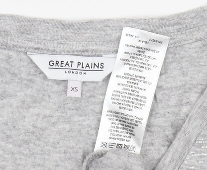 Womens UK Size XS Great Plains Grey Basic T-Shirt