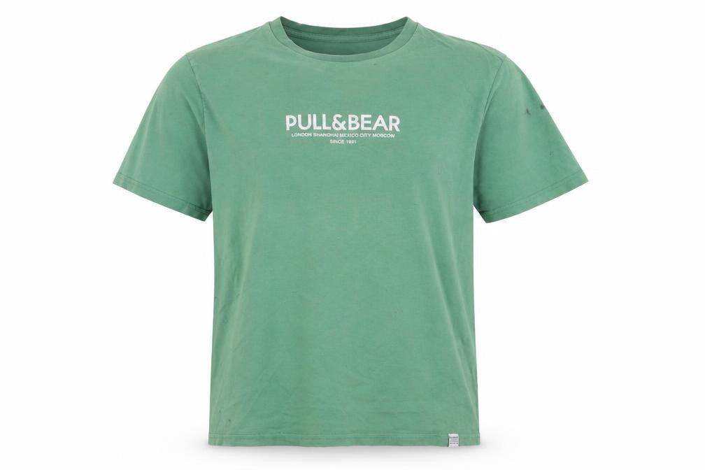 Mens UK Size 10 Pull & Bear Green  T-Shirt