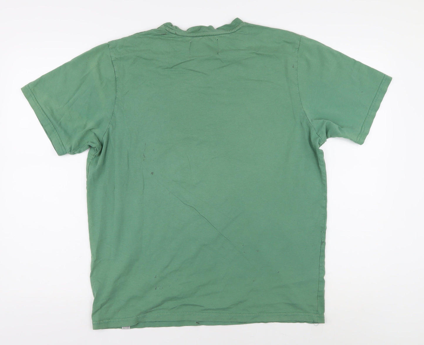 Pull & Bear Men's Green Size 10 Crew Neck T-Shirt