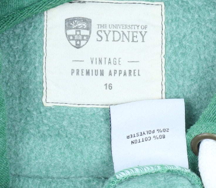 The University of Sydney Green Pullover Hoodie, Unisex, Size 16