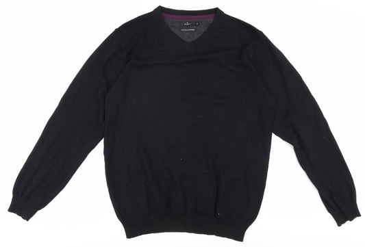 Jeff Banks Men's Black V-Neck Pullover M