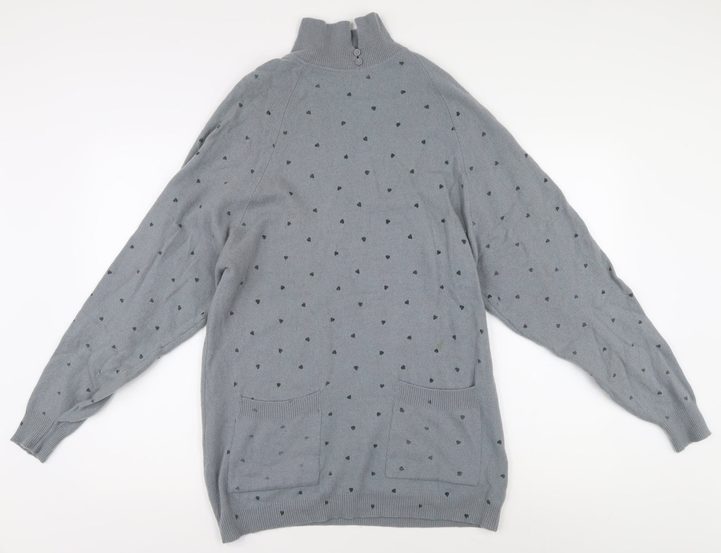 Honey Women's Grey Wool Pullover Jumper One Size