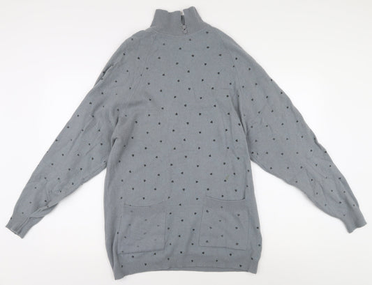 Honey Women's Grey Wool Pullover Jumper One Size