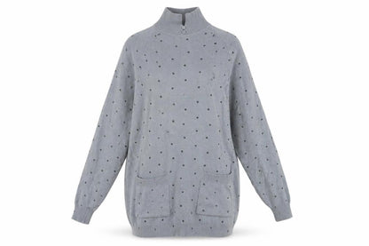 Womens UK Size One Size HONEY Grey Pullover Jumper