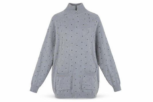 Womens UK Size One Size HONEY Grey Pullover Jumper
