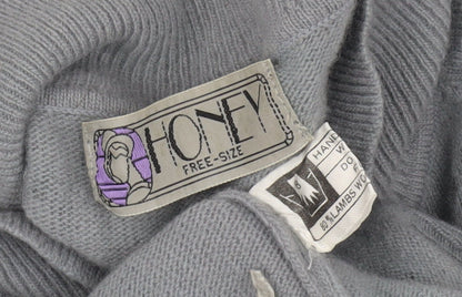 Honey Women's Grey Wool Pullover Jumper One Size