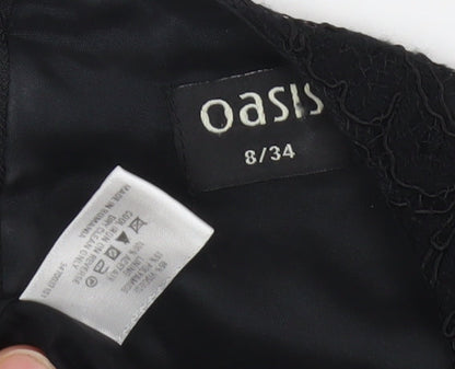 Oasis Women's Black Knee-Length Sheath Dress, Size 8