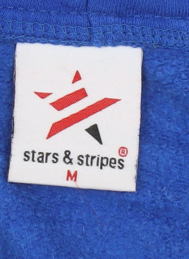 Mens UK Size M Stars & Stripes Blue Full Zip Hoodie