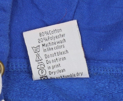 Mens UK Size M Stars & Stripes Blue Full Zip Hoodie