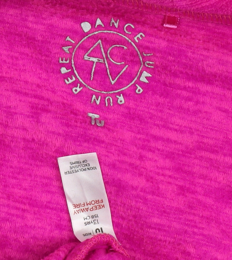 Tu Girls Pink Activewear Jacket, Age 11, Full Zip, Dance