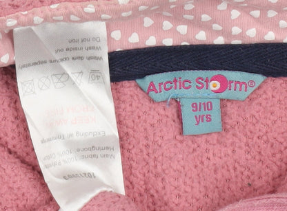 Arctic Storm Girls Pink Fleece Henley Sweatshirt 9-10 Years