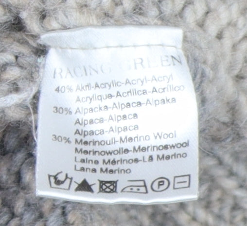 Racing Green Men's Grey Wool Blend Pullover Jumper L