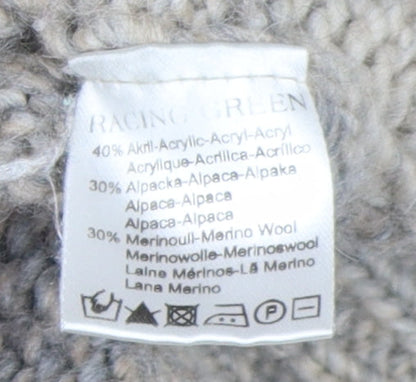 Racing Green Men's Grey Wool Blend Pullover Jumper L