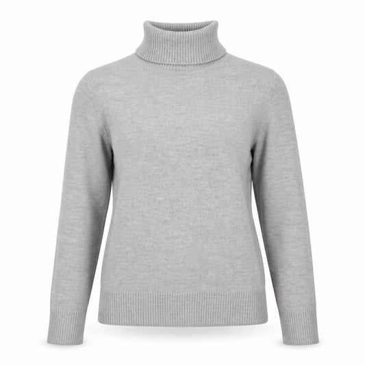 Front view of French Connection Women's Grey Roll Neck Jumper M