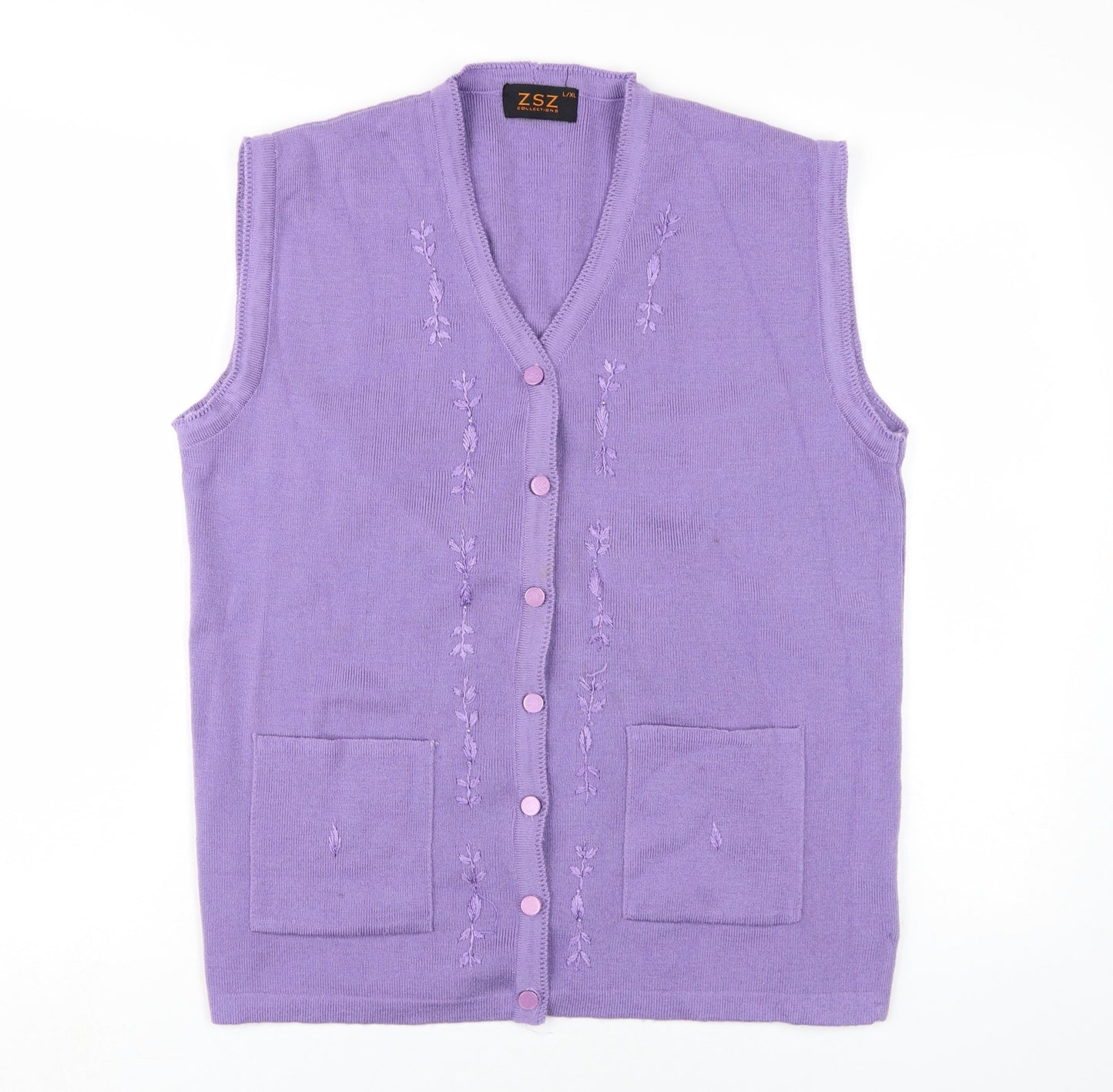 ZSZ Women's Purple Sleeveless Vest, Size L