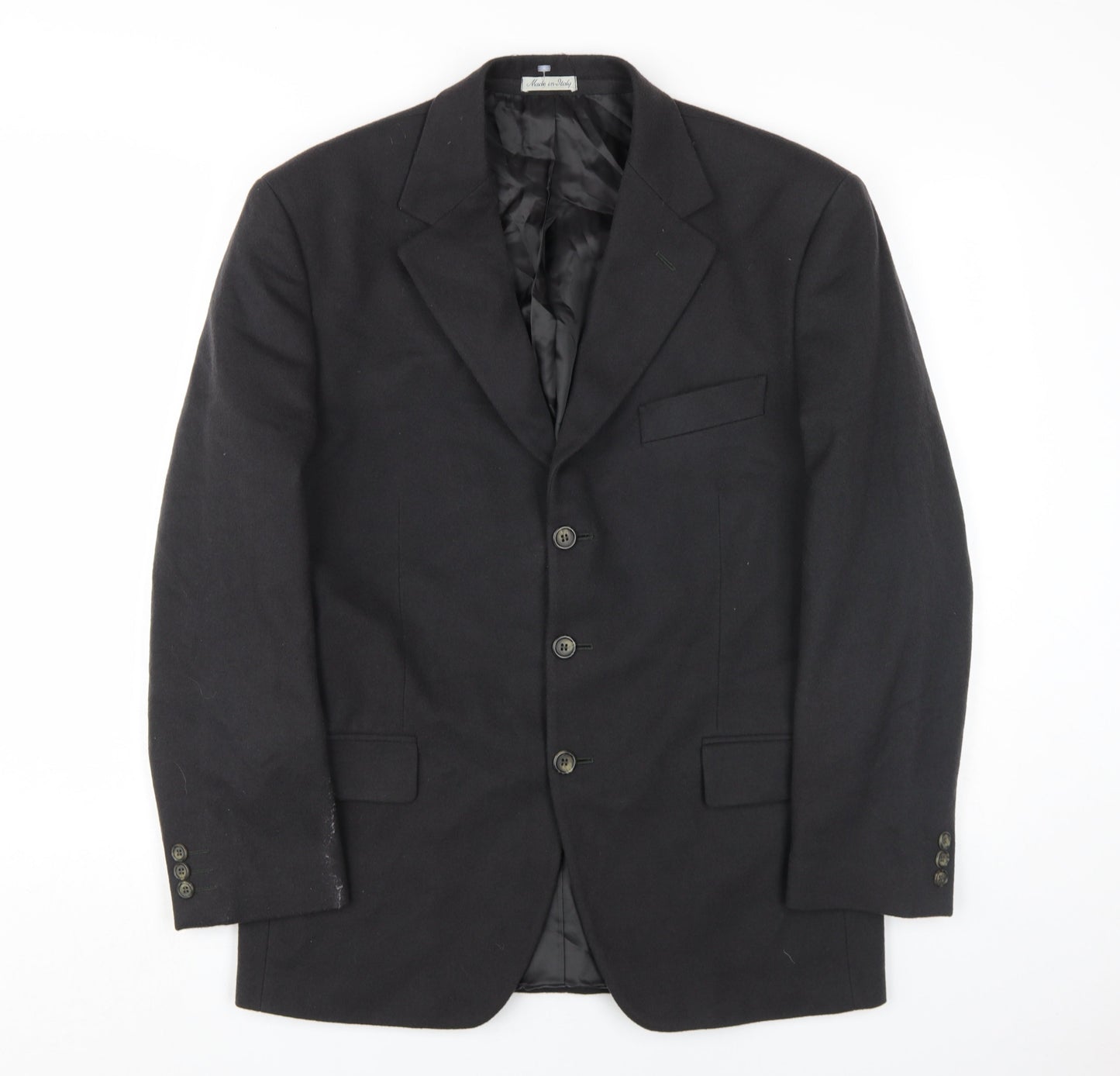 Aragona Men's Black Wool Cashmere Blazer Size 38R