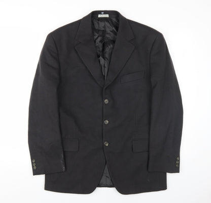Aragona Men's Black Wool Cashmere Blazer Size 38R