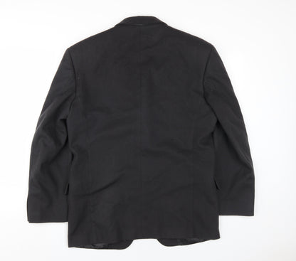 Aragona Men's Black Wool Cashmere Blazer Size 38R