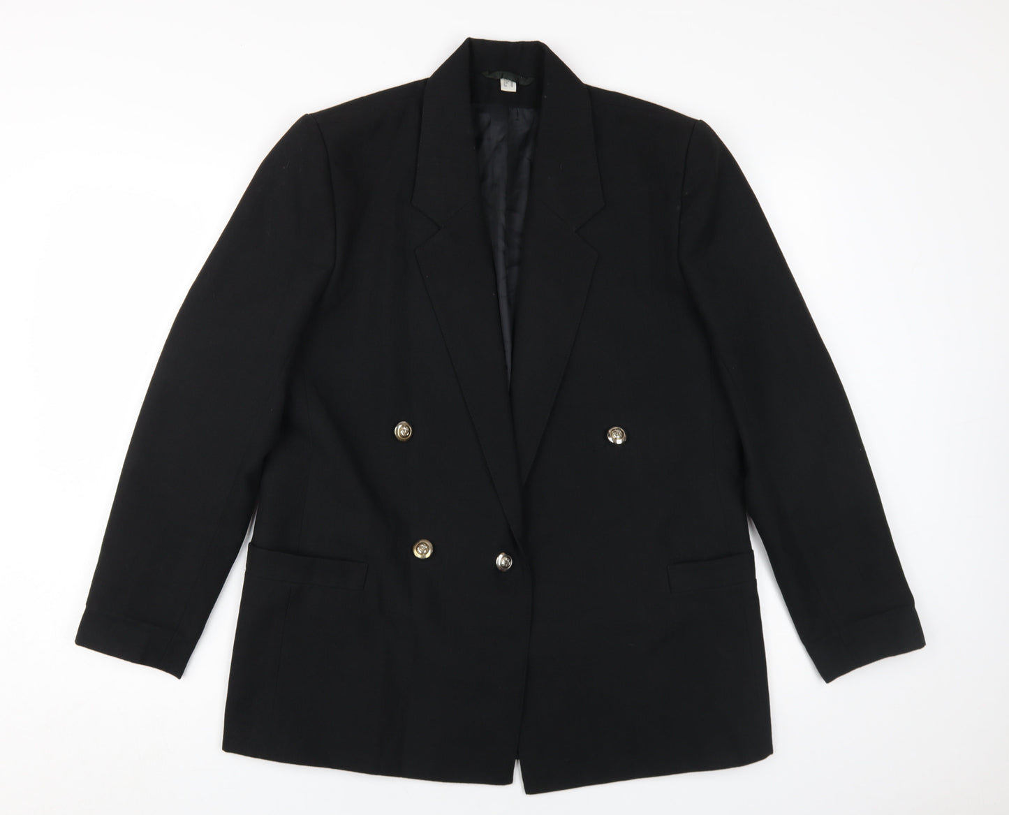 C&A Women's Black Size 12 Double-Breasted Jacket