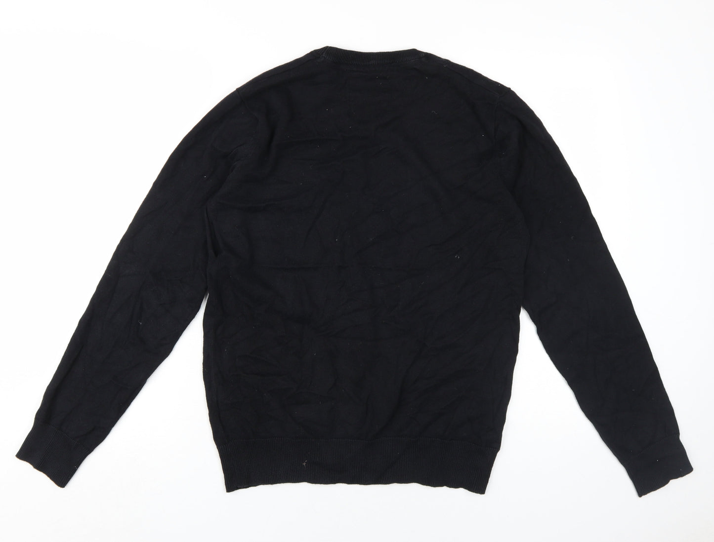 Brave Soul Men's Black Cotton Pullover Jumper M