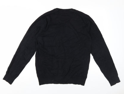 Brave Soul Men's Black Cotton Pullover Jumper M