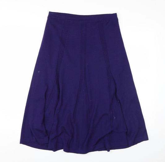 East Women’s Purple Flare Skirt, Size 12, Wool