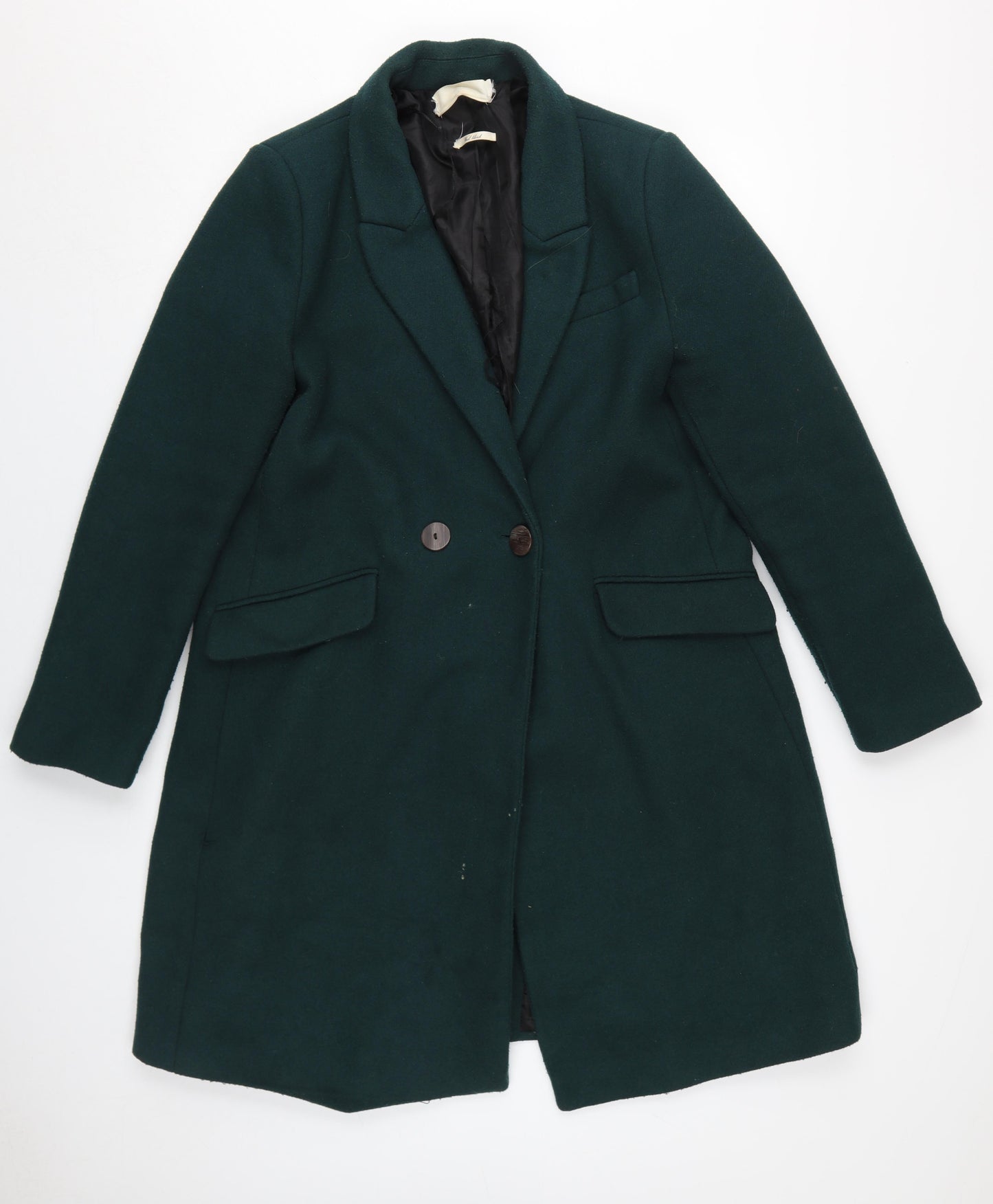 MNG Women's Green Wool Blend Overcoat XL