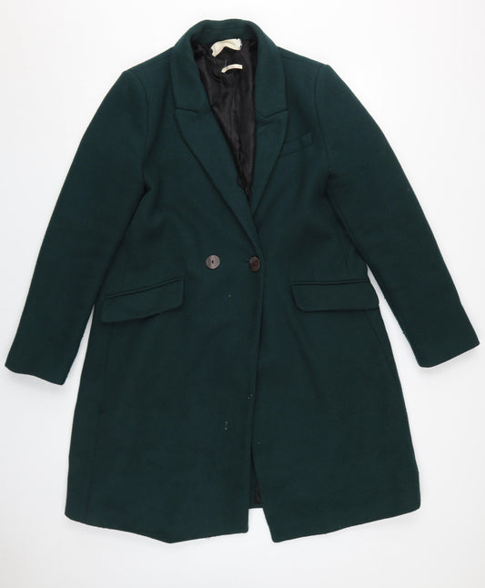 MNG Women's Green Wool Blend Overcoat XL