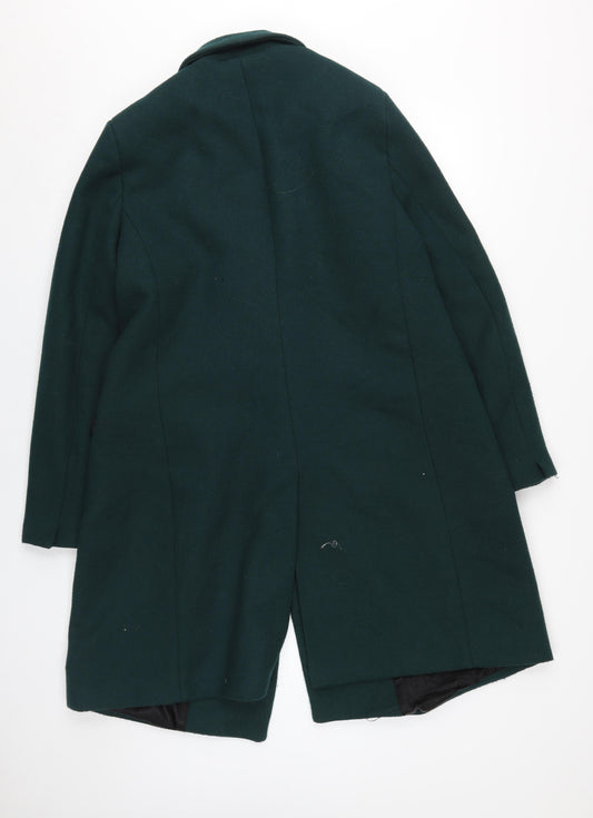 MNG Women's Green Wool Blend Overcoat XL