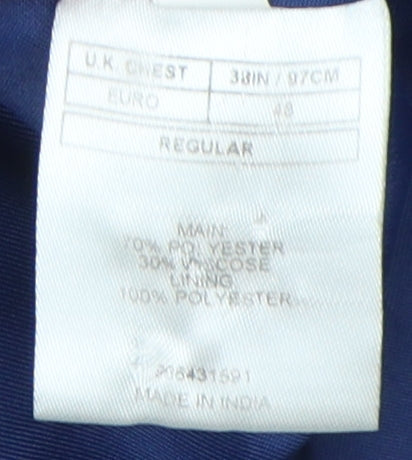 Mens UK Size 38 Moss London Regular Blue Suit Waistcoat
