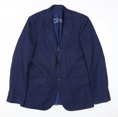 Mens UK Size 40 Moss London Regular Blue Suit Jacket