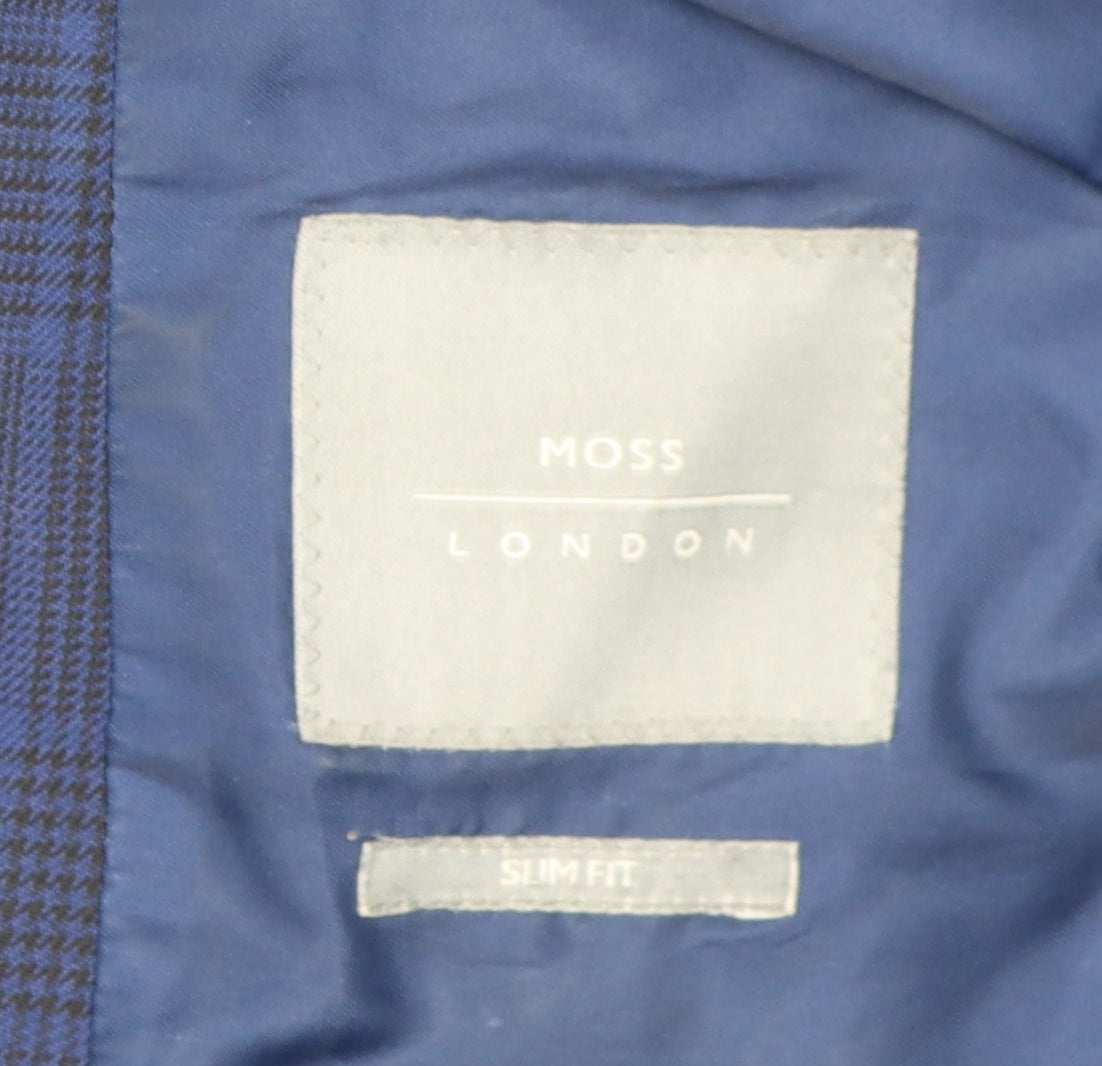 Mens UK Size 40 Moss London Regular Blue Suit Jacket