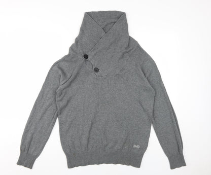 Crosshatch Men's Grey Cotton Pullover Medium