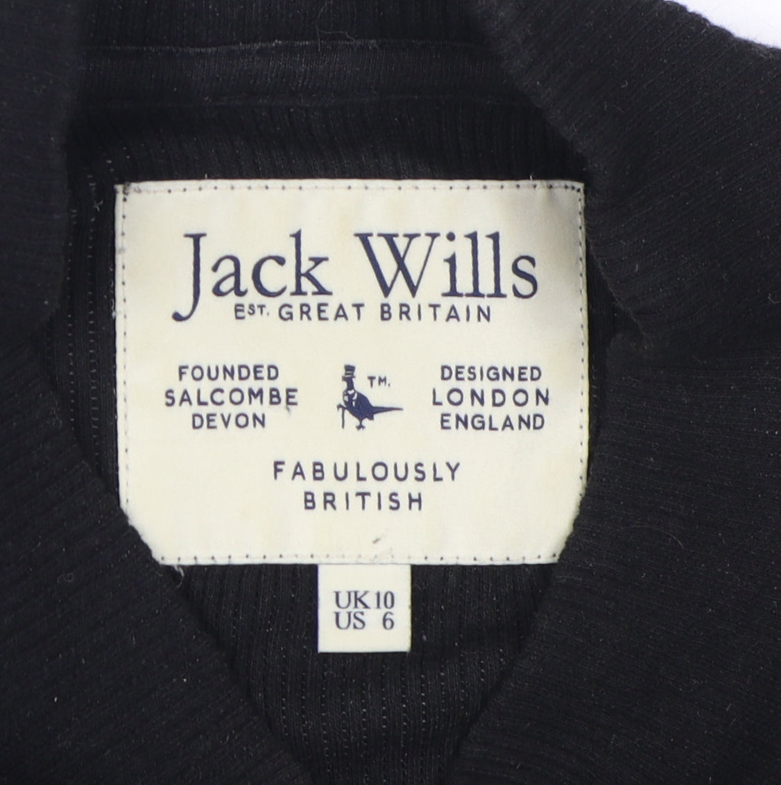 Jack Wills Black Women's Jersey Top Size 10