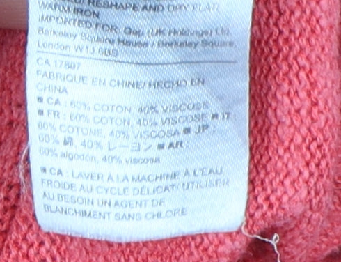 Gap Women's Red Cardigan S Cotton Viscose