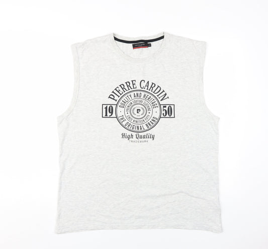 Pierre Cardin Men’s Grey Sleeveless T-Shirt XL