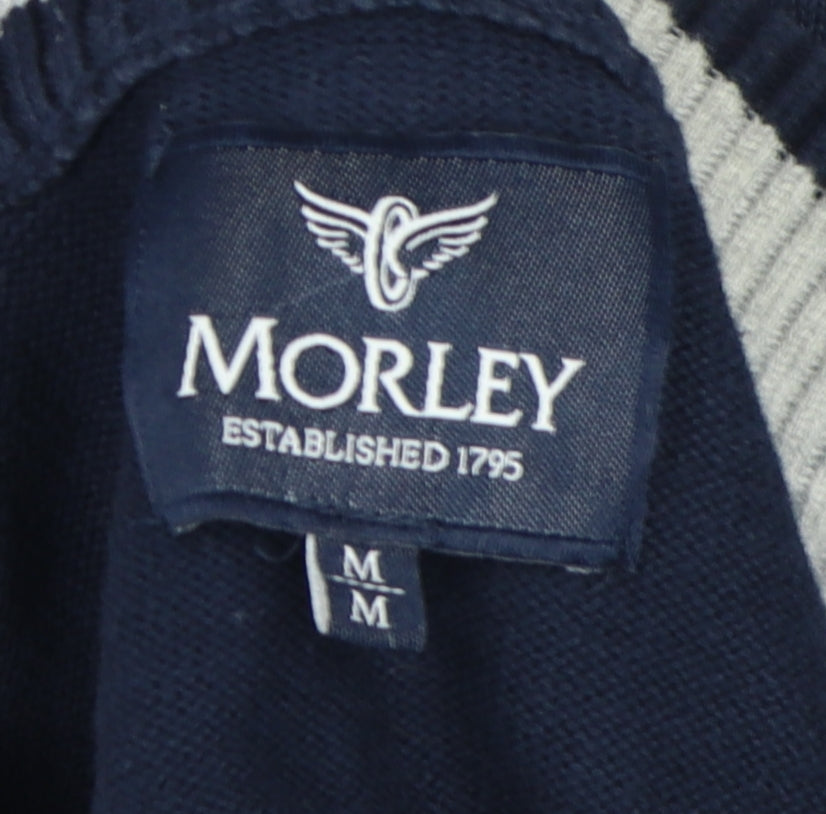Morley Men's Blue 1/2 Zip Cotton Jumper M