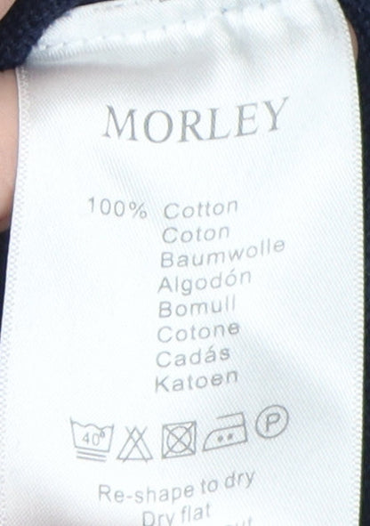 Morley Men's Blue 1/2 Zip Cotton Jumper M