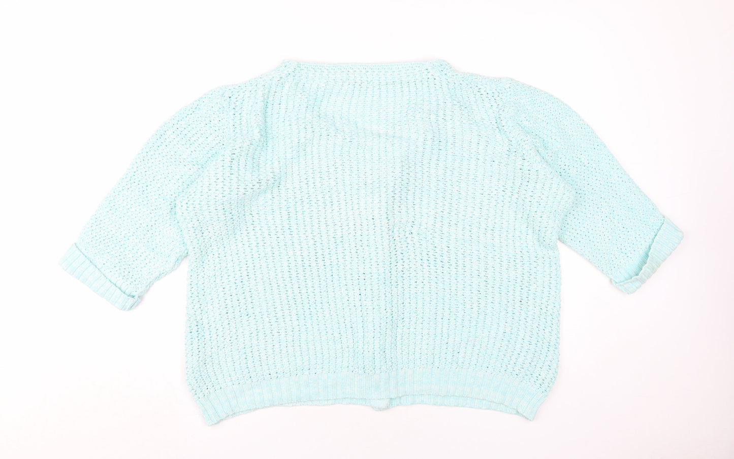 Damart Women's Blue XL Cardigan, V-Neck, 100% Cotton